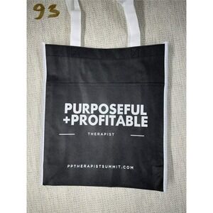 Purposeful + Profitable Therapist Black Tote Bag Non-Woven Summit - G03-1 (5)